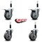 Service Caster 4'' Thermoplastic Rubber Swivel 7/8'' Expanding Stem Caster Set 2 Total Lock Brakes, 4PK SCC-EXTTL20S414-TPRB-2-S-2-78 - alternate 3